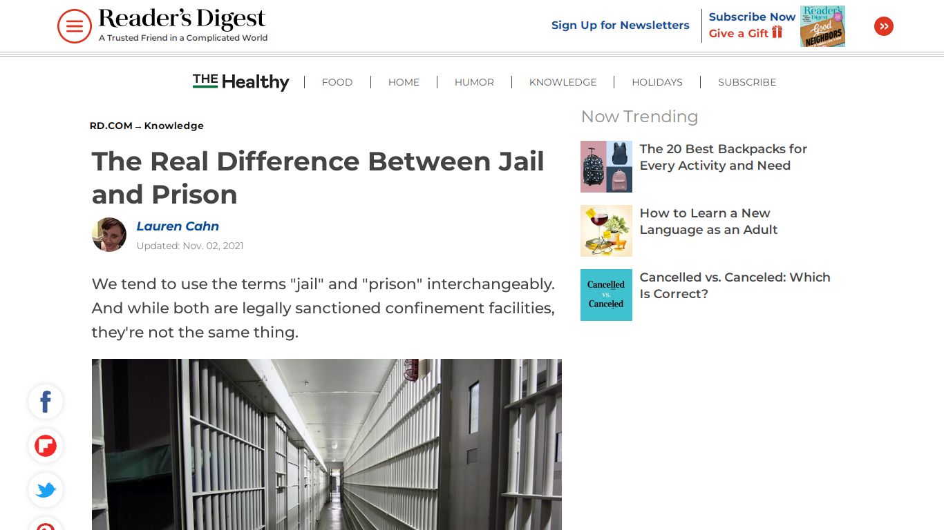 Jail vs. Prison: What's the Difference? | Reader's Digest